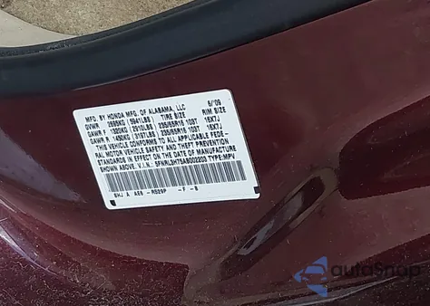 2010 Honda Odyssey Ex-L from USA, damaged, VIN 5FNRL3H75AB002203